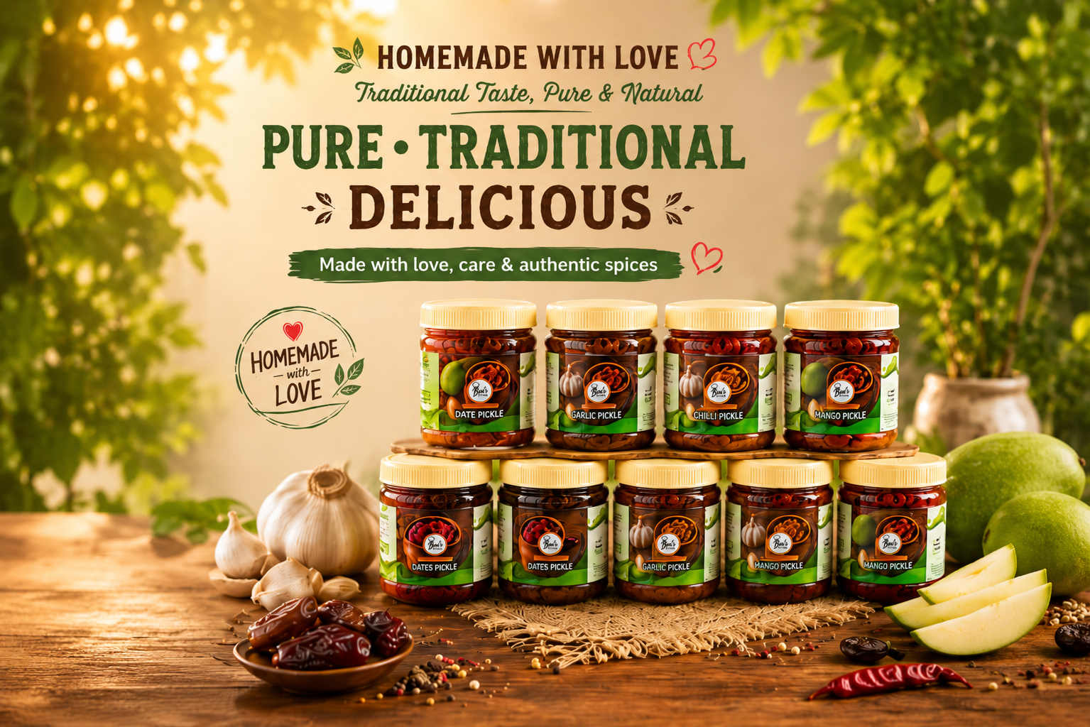 Bini's Kitchen pure traditional homemade pickle spread